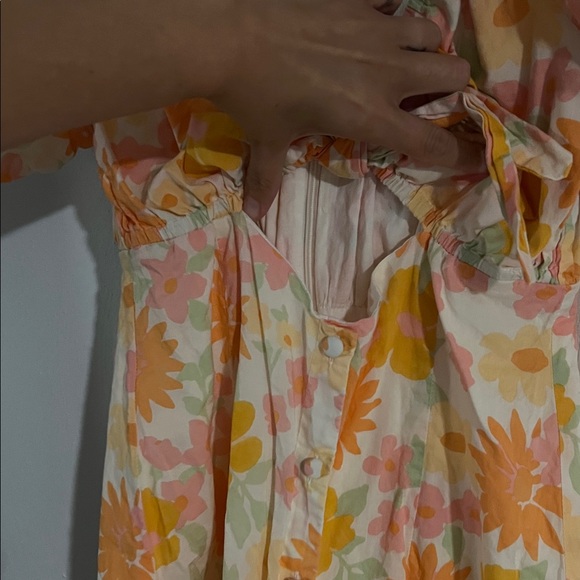 Sabo Skirt Floral Dress - Orange and Yellow bin 2 - Picture 8 of 8